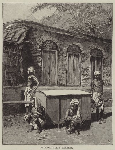 Palanquin والحاملون (نقش) بواسطة مدرسة اللغة الإنجليزية