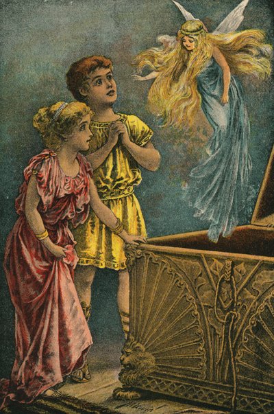 صندوق باندورا (طباعة حجرية ملونة) بواسطة مدرسة اللغة الإنجليزية