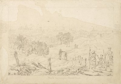 باريس من مرتفعات بيل فيل ، 1815 بواسطة مدرسة اللغة الإنجليزية