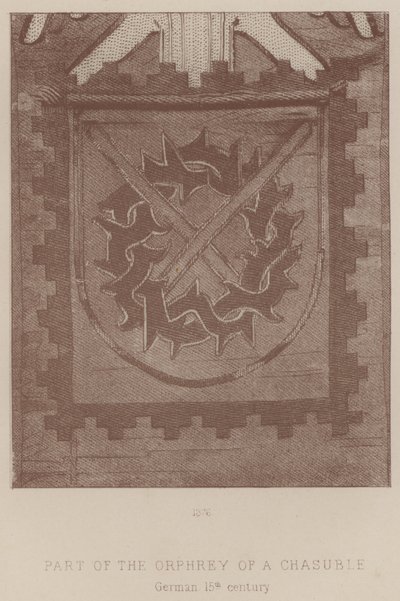 جزء من Orphrey of a Chasuble الألمانية بواسطة مدرسة اللغة الإنجليزية