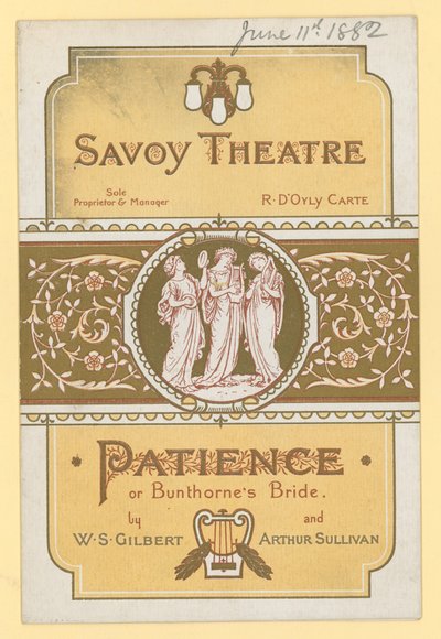 الصبر أو Bunthornes Bride من WS Gilbert و Arthur Sullivan بواسطة مدرسة اللغة الإنجليزية