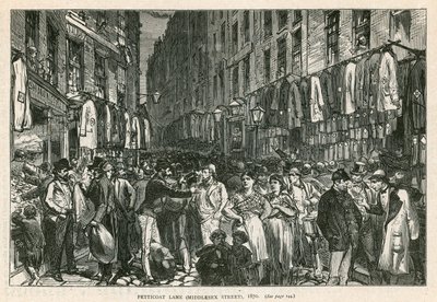 Petticoat Lane (Middlesex Street) ، لندن ، 1870 بواسطة مدرسة اللغة الإنجليزية
