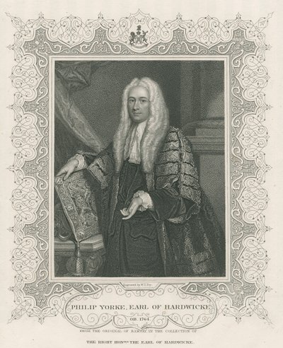 فيليب يورك ، أول إيرل هاردويك ، من "صور بريتيش لودج" ، 1823 (نقش) بواسطة مدرسة اللغة الإنجليزية
