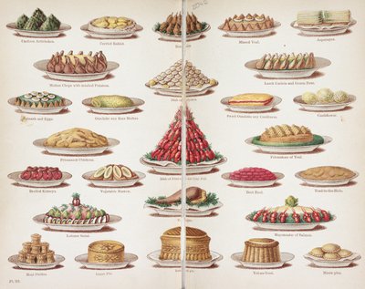اللوحة الثالثة من كتاب Beeton Everyday Cookery and Housekeeping "تحرير السيدة إيزابيلا بيتون" بواسطة مدرسة اللغة الإنجليزية