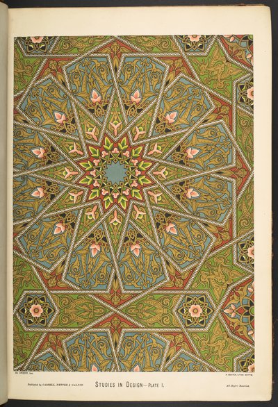 اللوحة الأولى ، من دراسات في التصميم. [60 لوحة ملونة.] بواسطة مدرسة اللغة الإنجليزية