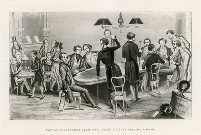 العب في نادي Crockfords ، عام 1843. الكونت DOrsay يدعو رئيسي بواسطة مدرسة اللغة الإنجليزية