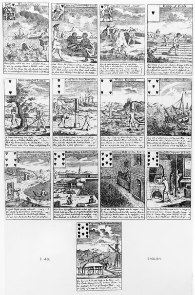 أوراق اللعب تهجر مشاريع الفقاعات ، حوالي 1720 بواسطة مدرسة اللغة الإنجليزية
