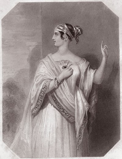 بورسيا زوجة بروتوس (زوجة بورتيا بروتوس) (جول سيزار - مأساة يوليوس قيصر) في - "" Galerie des femmes de Shakespeare ، مجموعة من خمسة وأربعين صورة جادة لفناني لندن الأوائل ، غنية بالإشعارات النقدية والأدبية " "" يا سيدي بواسطة مدرسة اللغة الإنجليزية