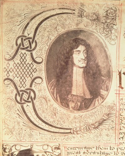 صورة لتشارلز الثاني من ميثاق شركة خليج هدسون ، 2 مايو 1670 بواسطة مدرسة اللغة الإنجليزية