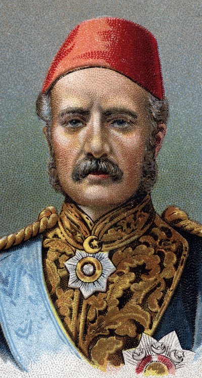 صورة للجنرال تشارلز جوردون ، الجندي البريطاني - صورة تشارلز جورج جوردون ديت لو باشا (1833-1885) ، جندي بريطاني - من سلسلة "" قادة الرجال "" "- الطباعة الحجرية الملونة - المدرسة الإنجليزية ، القرن العشرين - بواسطة مدرسة اللغة الإنجليزية