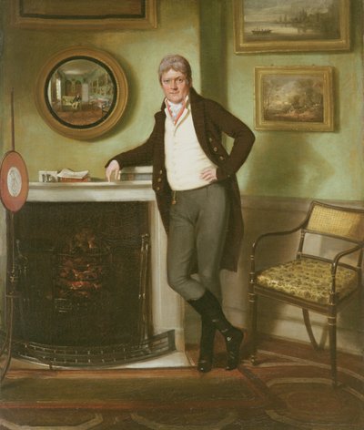 صورة لجورج هنكل في دراسته ، c.1800 بواسطة مدرسة اللغة الإنجليزية