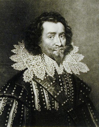 صورة لجورج فيليرز ، دوق باكنغهام الأول (1592-1628) منقوش بواسطة ريتشارد إيرلوم (1743-1822) وتشارلز تورنر (c.1773-1857) من شخصيات لامعة في التاريخ البريطاني (mezzotint) (وزن الجسم) بواسطة English School