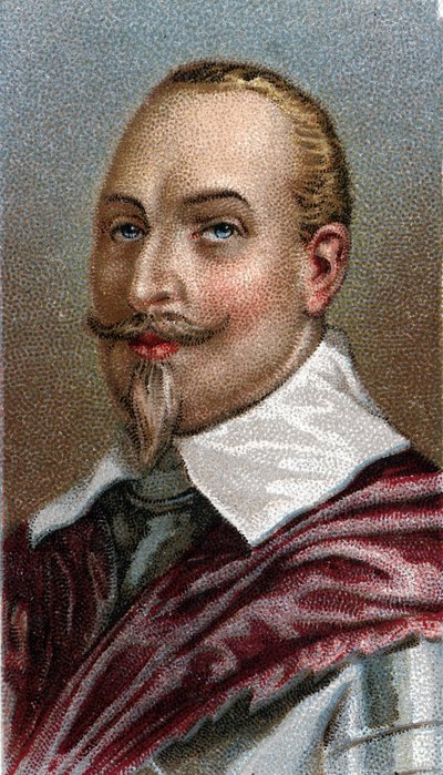 صورة لغوستافوس أدولفوس السويدي - صورة غوستاف الثاني أدولف ملك السويد (1594-1632) - من سلسلة "قادة الرجال" - الطباعة الحجرية الملونة - المدرسة الإنجليزية ، القرن العشرين - بواسطة مدرسة اللغة الإنجليزية