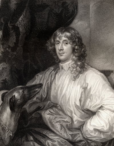 صورة لجيمس ستيوارت (1612-55) دوق ريتشموند الأول ، من نزل بورتريتس البريطانية ، 1823 بواسطة مدرسة اللغة الإنجليزية