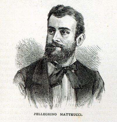 صورة لـ Pellegrino Matteucci ، من "ساعة الترفيه" ، ١٨٨٨ بواسطة مدرسة اللغة الإنجليزية