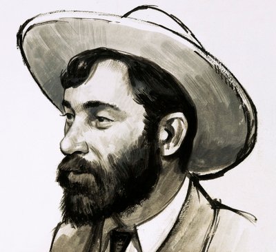 صورة شخصية "Soapy" Smith (جواش على ورق) بواسطة مدرسة اللغة الإنجليزية