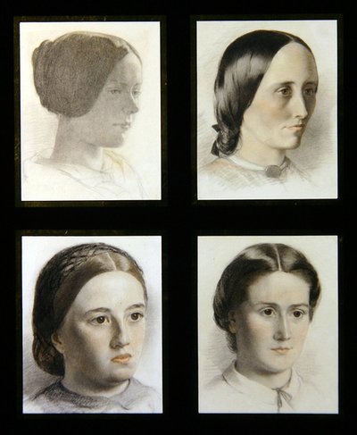 صور شابات ، حوالي 1830 (طباشير حمراء وبيضاء على ورق) بواسطة مدرسة اللغة الإنجليزية