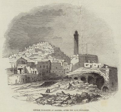 Powder Magazine at Algiers, after the Late Explosion (engraving) بواسطة مدرسة اللغة الإنجليزية
