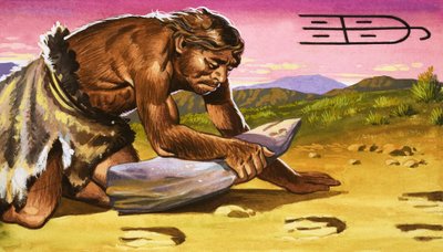 الرجل البدائي "يقرأ" المسار بواسطة مدرسة اللغة الإنجليزية