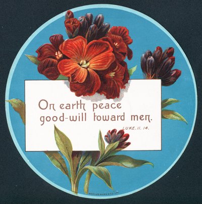 زهرة الربيع ، بطاقة عيد الميلاد (chromolitho) بواسطة مدرسة اللغة الإنجليزية