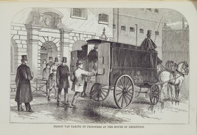 سجن فان يستقبل السجناء في بيت الاحتجاز ، من السجون الجنائية في لندن ومشاهد حياة السجن بقلم هنري مايهيو (1812-1887) وجون بيني ، 1862 بواسطة مدرسة اللغة الإنجليزية