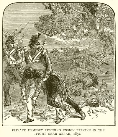 ديمبسي خاص ينقذ إنساين إرسكين في القتال بالقرب من العرة ، 1857 بواسطة مدرسة اللغة الإنجليزية