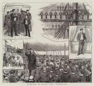 يوم الجائزة على متن السفينة HMS Worcester (نقش) بواسطة مدرسة اللغة الإنجليزية