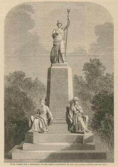 جائزة التصميم لنصب تذكاري للمعرض الكبير لعام 1851 بواسطة مدرسة اللغة الإنجليزية