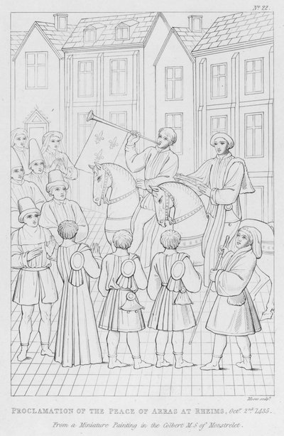 Proclamation of the Peace of Arras at Rheims, 2 October 1435 (engraving) بواسطة مدرسة اللغة الإنجليزية
