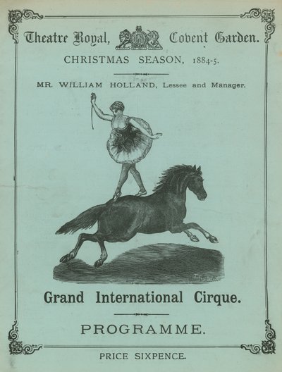 برنامج المسرح الملكي ، كوفنت غاردن ، لندن ، موسم عيد الميلاد 1884-85 بواسطة مدرسة اللغة الإنجليزية