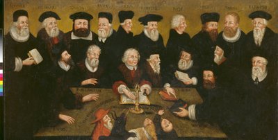المصلحون البروتستانت ، حوالي 1654 (زيت على لوح) بواسطة مدرسة اللغة الإنجليزية