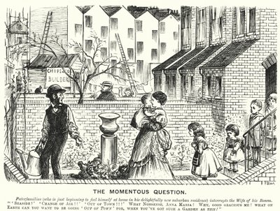 Punch cartoon: The Momentous Question (engraving) بواسطة مدرسة اللغة الإنجليزية
