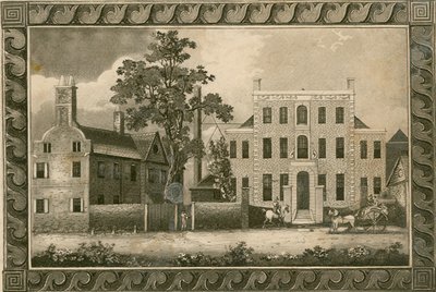 مدرسة بوتني ، لندن ؛ نقوش مؤرخة عام 1805 من قبل دبليو هاردينج وموقعة من القس ويليام كارالت بواسطة مدرسة اللغة الإنجليزية