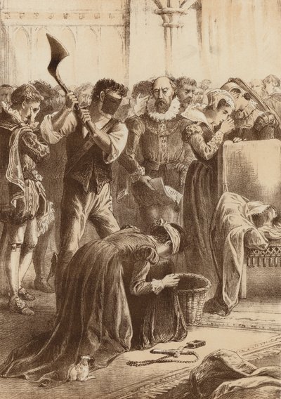 الملكة ماري، "مقطوعة الرأس في فوثرينجاي" (ليثو) بواسطة مدرسة اللغة الإنجليزية