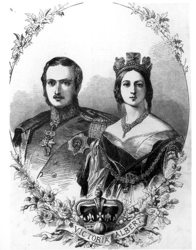 الملكة فيكتوريا (1819-1901) والأمير ألبرت (1819-61) منقوش بواسطة دبليو توماس ، 1844 بواسطة مدرسة اللغة الإنجليزية