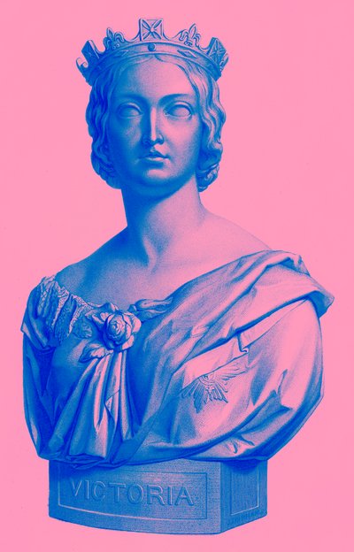 الملكة فيكتوريا ، رسم توضيحي من The Queen of England أو Royal Book of Beauty ، تم نشره عام 1875 (صورة محسنة رقميًا) بواسطة مدرسة اللغة الإنجليزية