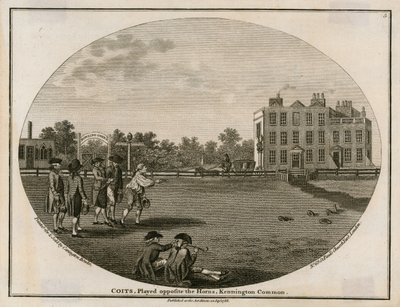 هدأت في عام 1788 ، لعبت مقابل القرون ، كينينجتون كومون بواسطة مدرسة اللغة الإنجليزية