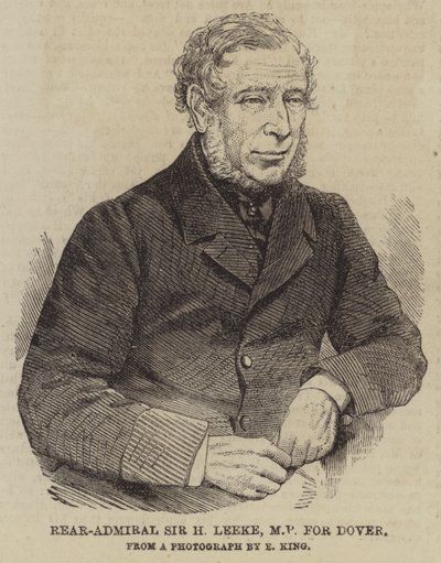Rear-Admiral Sir H Leeke, MP for Dover (engraving) بواسطة مدرسة اللغة الإنجليزية