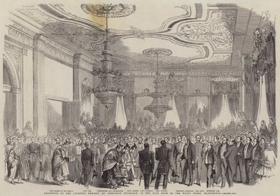 Reception of the Japanese Embassy by President Buchanan in the East Room of the White House, Washington (engraving) بواسطة مدرسة اللغة الإنجليزية