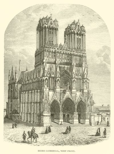 Reims Cathedral, West Front (engraving) بواسطة مدرسة اللغة الإنجليزية