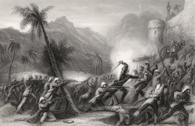 صد طلعة قبل دلهي ، من "تاريخ التمرد الهندي" ، نُشر عام 1858 بواسطة مدرسة اللغة الإنجليزية