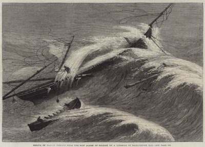 Rescue of Eleven Persons from the Ship Alarm of Belfast by a Lifeboat in Ballycotton Bay (engraving) بواسطة مدرسة اللغة الإنجليزية