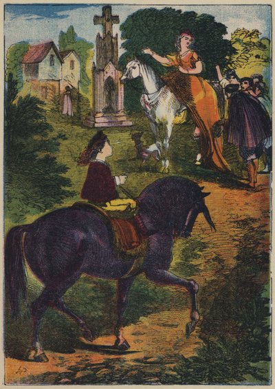 Ride a Cock-Horse, etc (colour litho) بواسطة مدرسة اللغة الإنجليزية