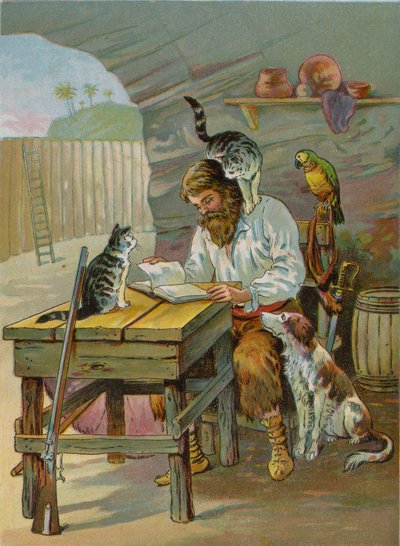 روبنسون كروزو في المنزل في القلعة بواسطة مدرسة اللغة الإنجليزية