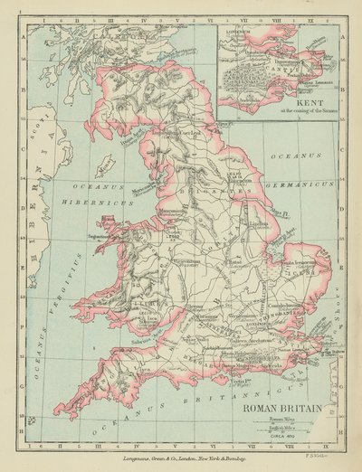 بريطانيا الرومانية (طباعة حجرية ملونة) بواسطة مدرسة اللغة الإنجليزية