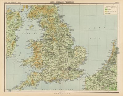 Royal Atlas، c 1900: ميزات سطح الأرض (حجر ملون) بواسطة مدرسة اللغة الإنجليزية