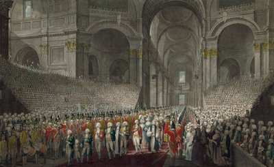 موكب ملكي في كاتدرائية سانت بولس في يوم سانت جورج ، 1789 بواسطة مدرسة اللغة الإنجليزية