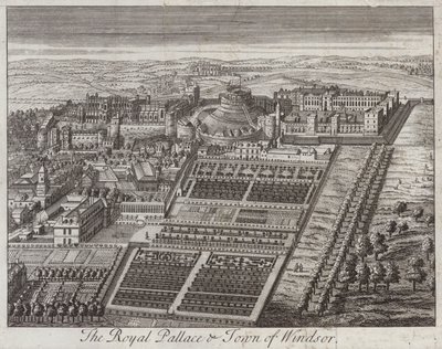 Royal palace and town of Windsor, Berkshire (engraving) بواسطة مدرسة اللغة الإنجليزية