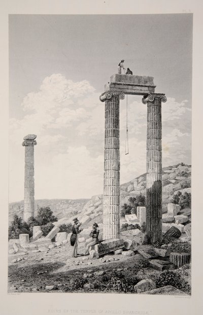 أنقاض معبد أبولو برانشيداي ، حانة. 1863 ليثوجراف. بواسطة مدرسة اللغة الإنجليزية
