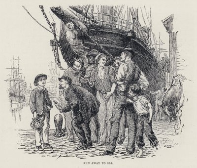 Run away to Sea (engraving) بواسطة مدرسة اللغة الإنجليزية